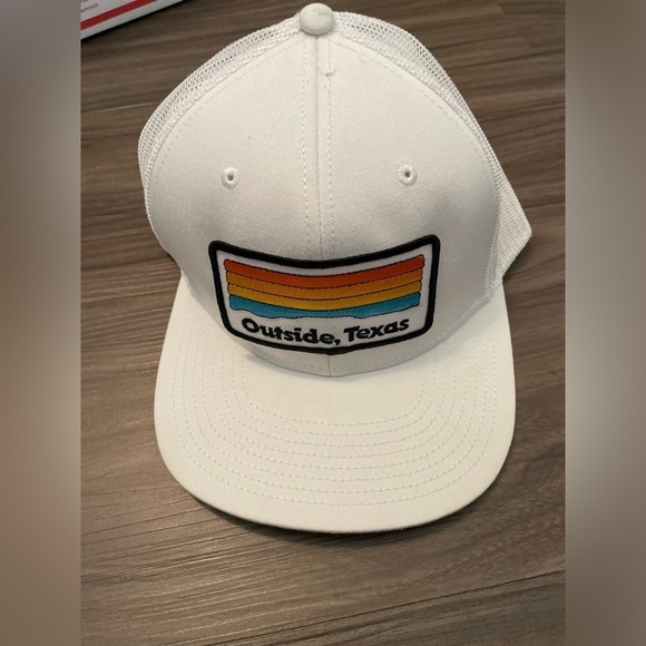 OTTO Other - OTTO White Cap with Colorful Stripe Outside,TX Patch OSFM adjustable snap